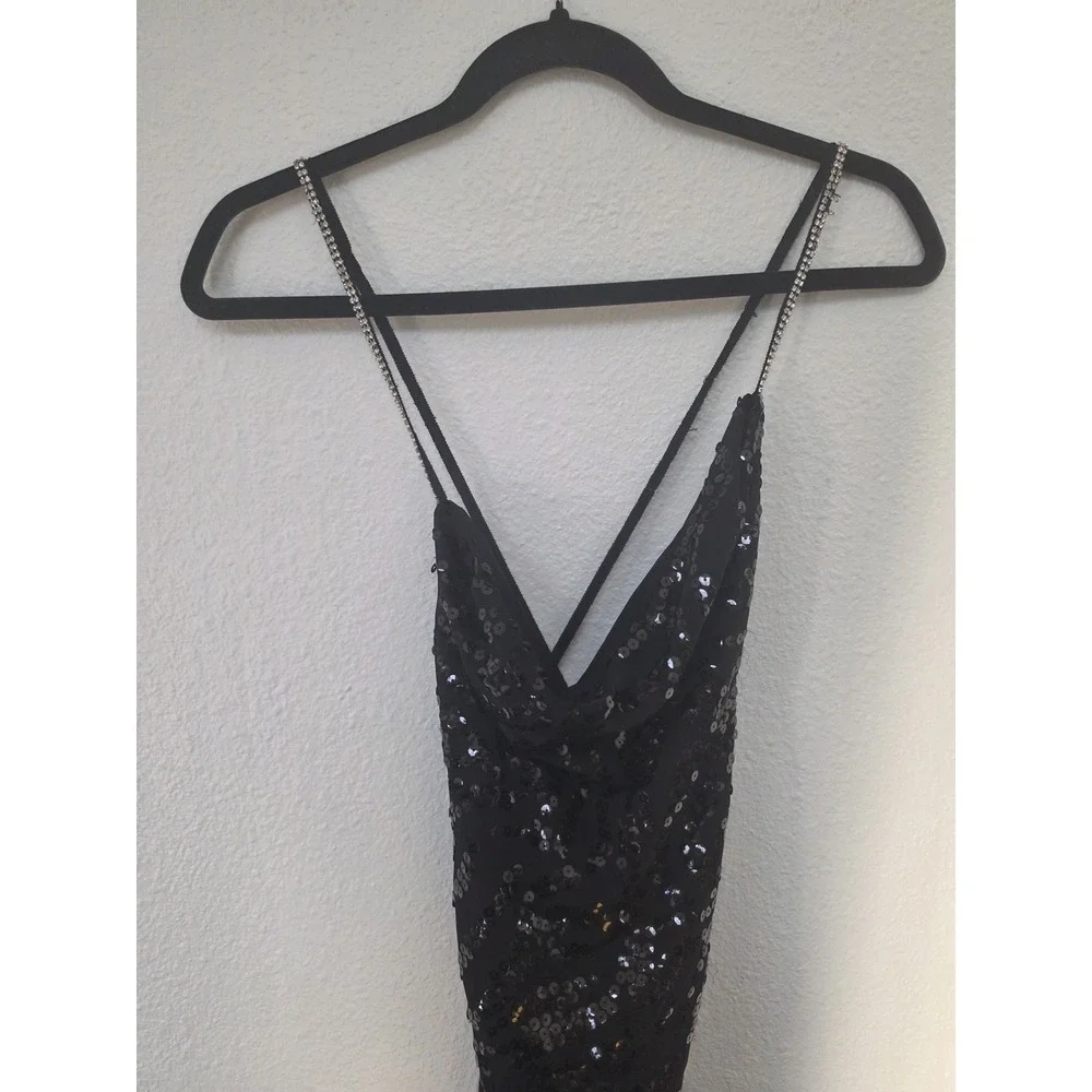 Dundas x Revolve Black Sequin Maxi Dress Size S Sleeveless Party Gown Formal